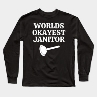 World okayest janitor Long Sleeve T-Shirt